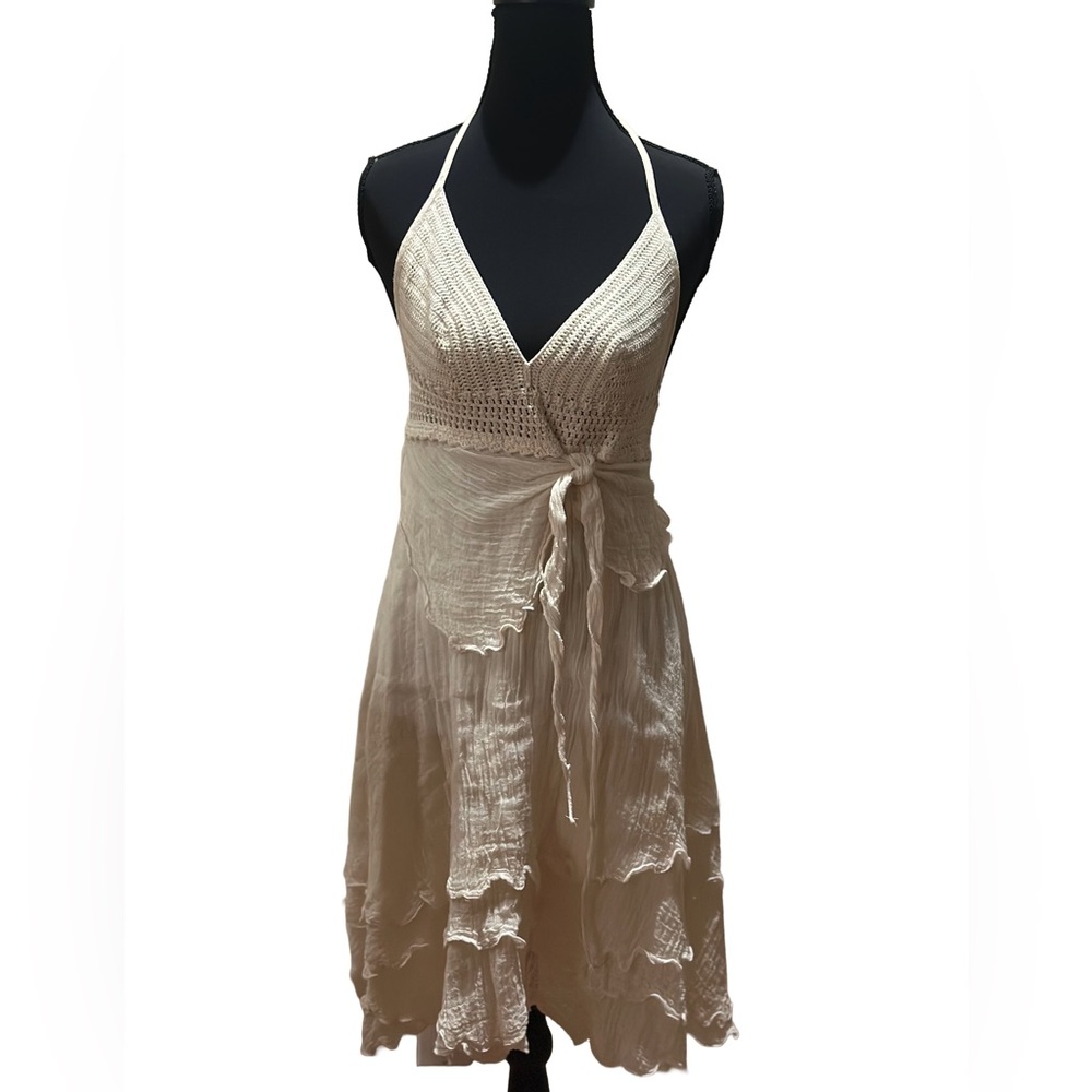 Chic Cream Halter Dress